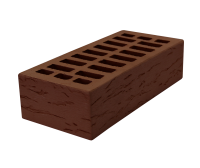 Кирпич керамический одинарный лицевой коричневый  Руст