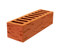 Кирпич керамический евро одинарный лицевой красный  Руст