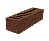 Кирпич керамический евро одинарный лицевой коричневый  Руст