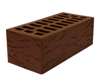 Кирпич керамический утолщенный лицевой коричневый  Руст